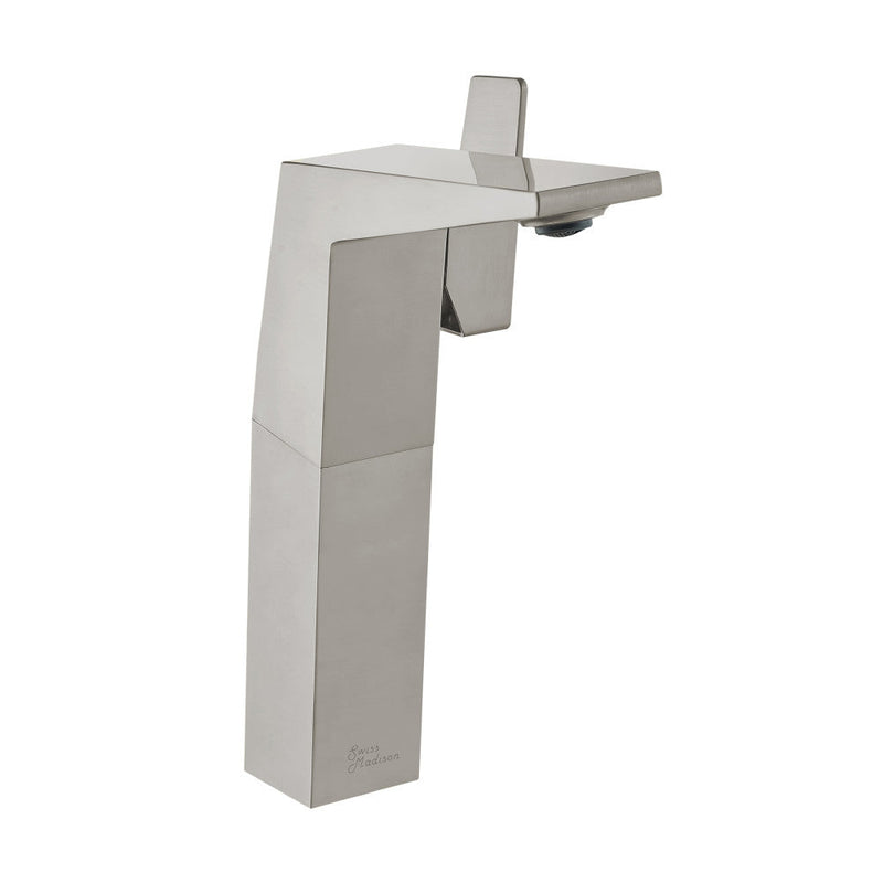 Swiss Madison Carre Single Hole, Single-Handle, High Arc Bathroom Faucet in Brushed Nickel - SM-BF31BN