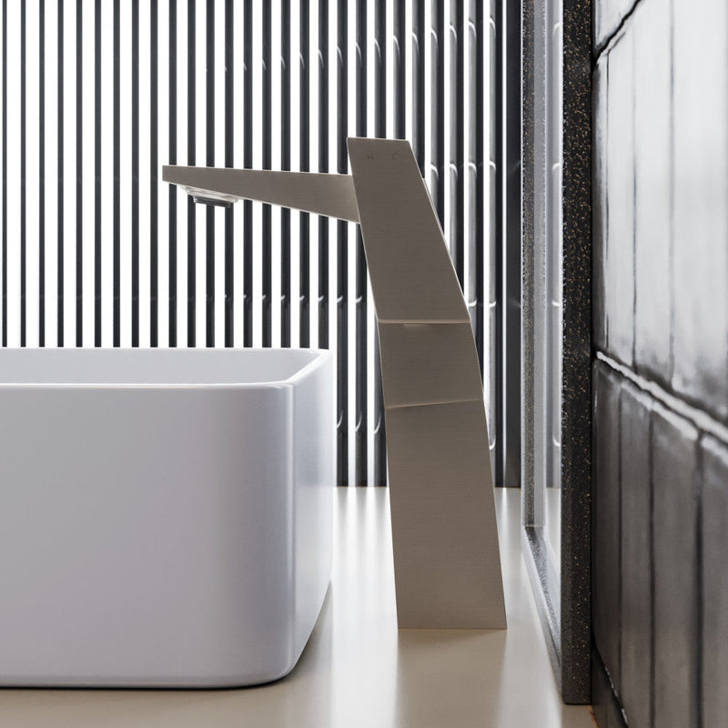 Swiss Madison Carre Single Hole, Single-Handle, High Arc Bathroom Faucet in Brushed Nickel - SM-BF31BN