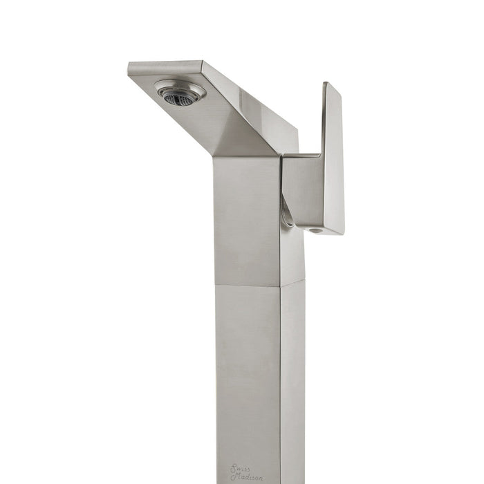 Swiss Madison Carre Single Hole, Single-Handle, High Arc Bathroom Faucet in Brushed Nickel - SM-BF31BN