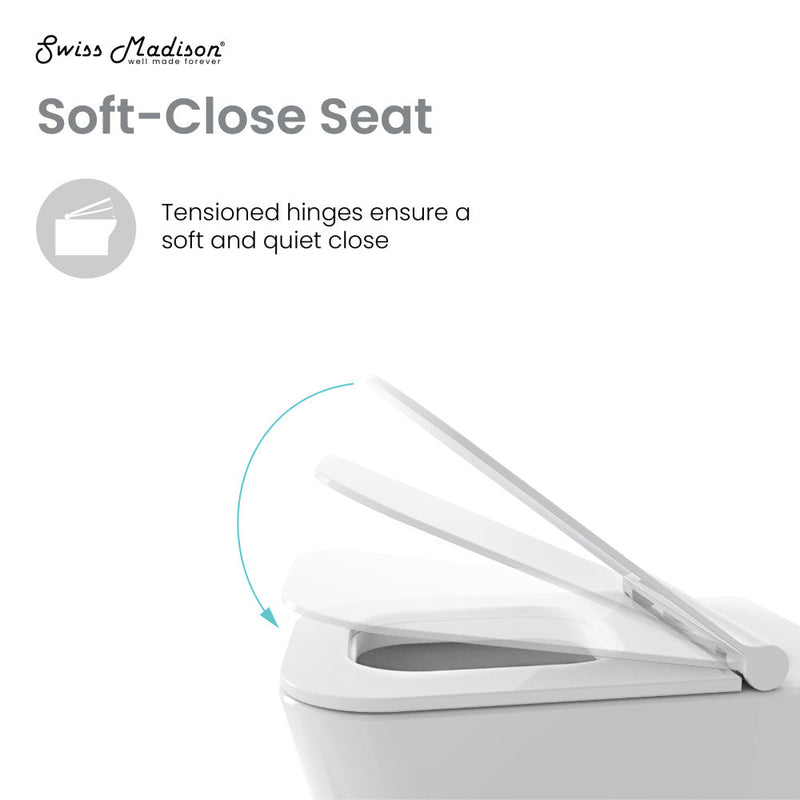Swiss Madison Carre Back-To-Wall Square Toilet Bowl - SM-WT530