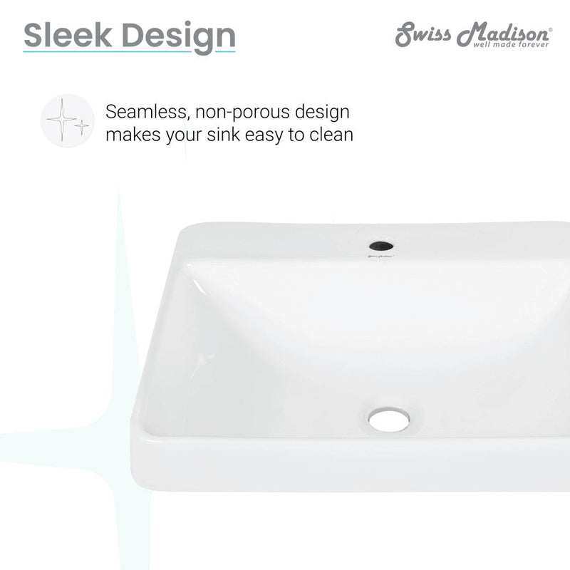 Swiss Madison Carre Large Rectangle Vessel Sink - SM-VS202