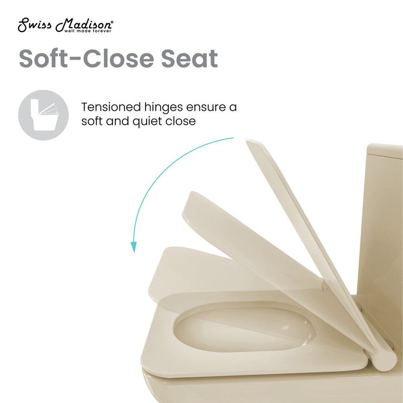 Swiss Madison Piazza One-Piece 1.1/1.6 GPF Dual Flush Square Toilet in Glossy White, Seat Included Swiss Madison Piazza One-Piece 1.1/1.6 GPF Dual Flush Square Toilet in Glossy White, Seat Included