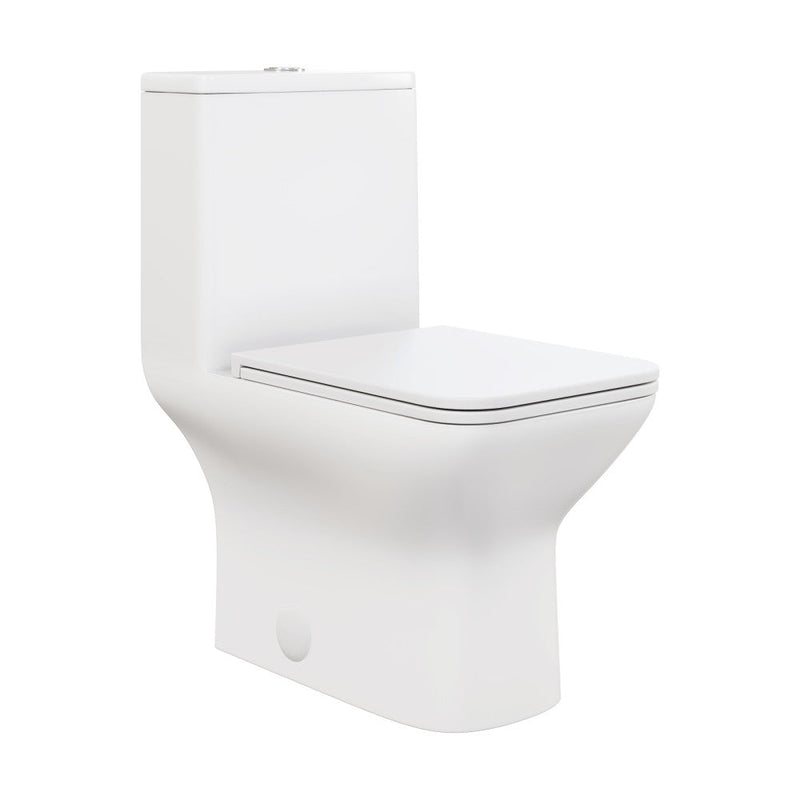 Swiss Madison Carre One Piece Square Toilet Dual Flush 1.1/1.6 gpf in Matte White - SM-1T256MW