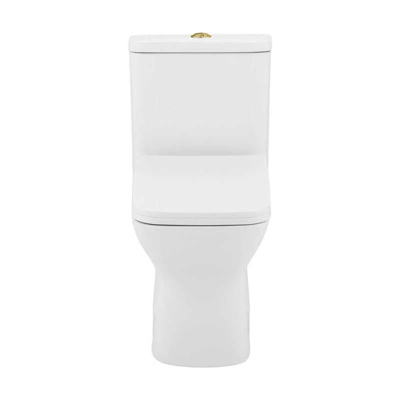 Swiss Madison Carre One Piece Square Toilet Dual Flush, Brushed Gold Hardware 1.1/1.6 gpf - SM-1T256HG