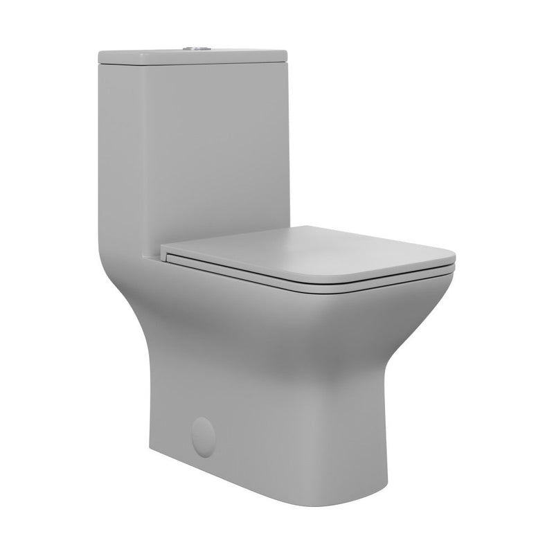 Swiss Madison Carre One-Piece Square Toilet Dual-Flush in Matte Grey1.1/1.6 gpf - SM-1T256MG