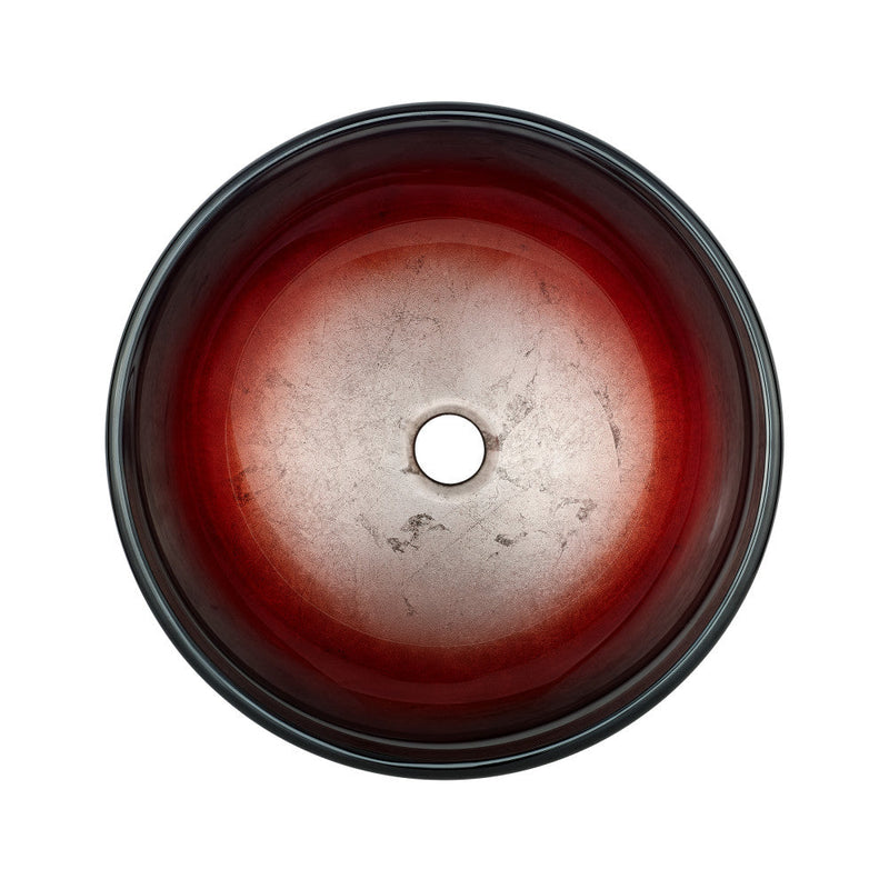 Swiss Madison Cascade 16.5 Glass Vessel Sink with Faucet, Ember Red - SM-VSF261