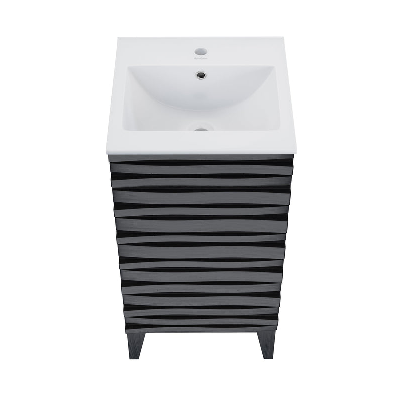 Swiss Madison Cascade 18" Bathroom Vanity in Black - SM-BV560B