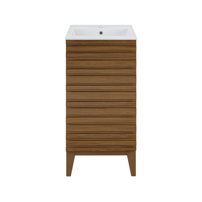 Swiss Madison Cascade 18" Bathroom Vanity in Brown Oak - SM-BV560WN