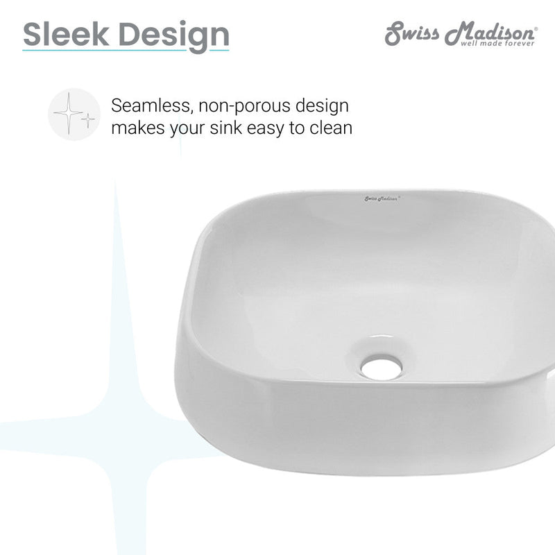 Swiss Madison Chateau 18 Square Ceramic Vessel Sink - SM-VS273