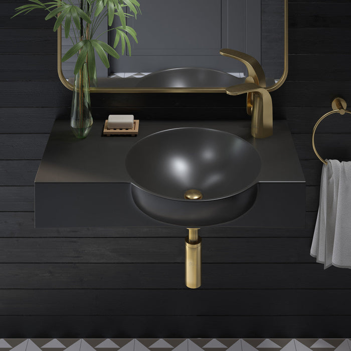 Swiss Madison Chateau 30" Right Side Faucet Wall-Mount Bathroom Sink in Matte Black - SM-WS325MB