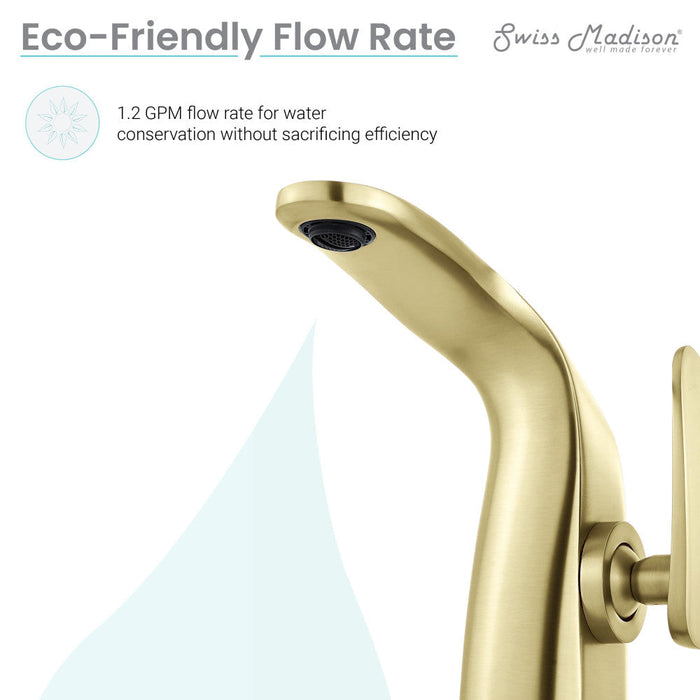 Swiss Madison Chateau Single Hole, Single-Handle, Bathroom Faucet in Brushed Gold - SM-BF00BG