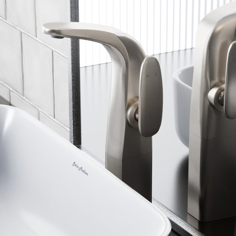Swiss Madison Chateau Single Hole, Single-Handle, High Arc Bathroom Faucet in Brushed Nickel - SM-BF01BN