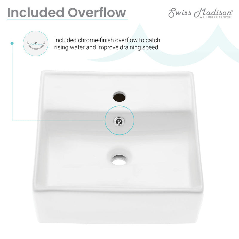 Swiss Madison Claire Compact Ceramic Wall hung Sink - SM-WS319