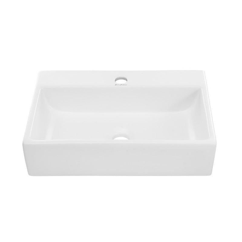 Swiss Madison Claire 20 Rectangle Ceramic Vessel Sink, Matte White - SM-VS203MW