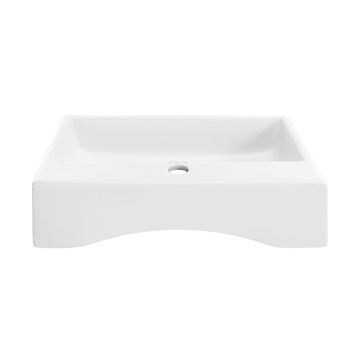 Swiss Madison Claire 20 Rectangle Ceramic Vessel Sink, Matte White - SM-VS203MW