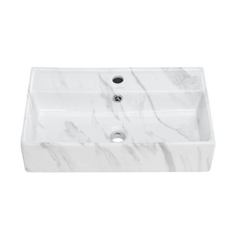 Swiss Madison Claire 22" Rectangle Wall-Mount Bathroom Sink in White Marble - SM-WS318W1
