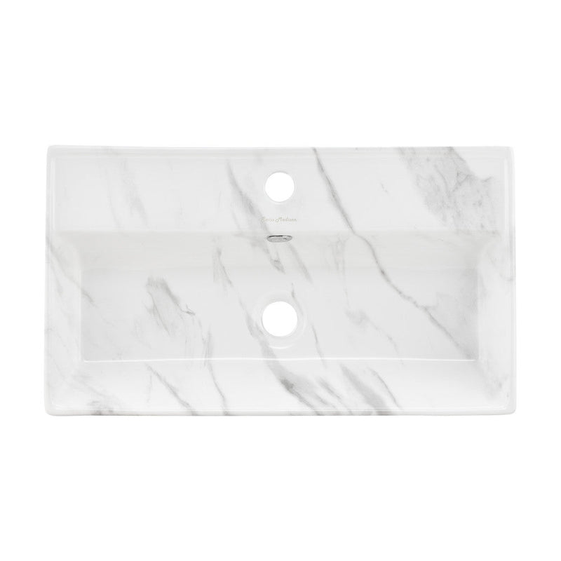 Swiss Madison Claire 22" Rectangle Wall-Mount Bathroom Sink in White Marble - SM-WS318W1