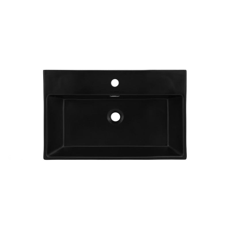 Swiss Madison Claire 24 Ceramic Console Sink Matte Black Basin Brushed Gold Legs - SM-CS751BG