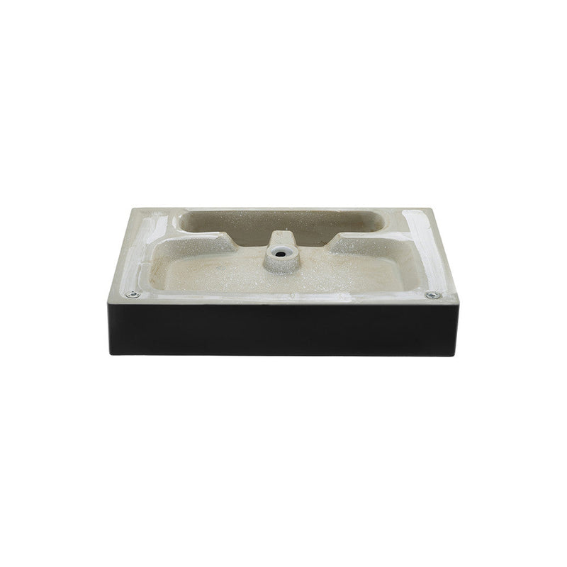 Swiss Madison Claire 24 Ceramic Console Sink Matte Black Basin Gold Legs - SM-CS751
