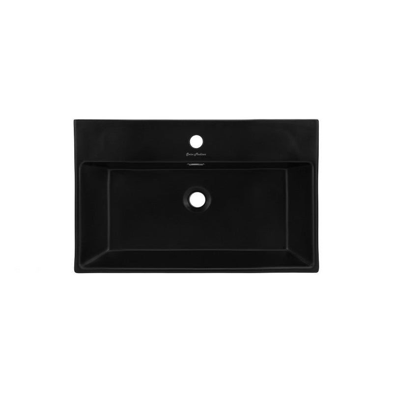 Swiss Madison Claire 24 Ceramic Console Sink Matte Black Basin Gold Legs - SM-CS751