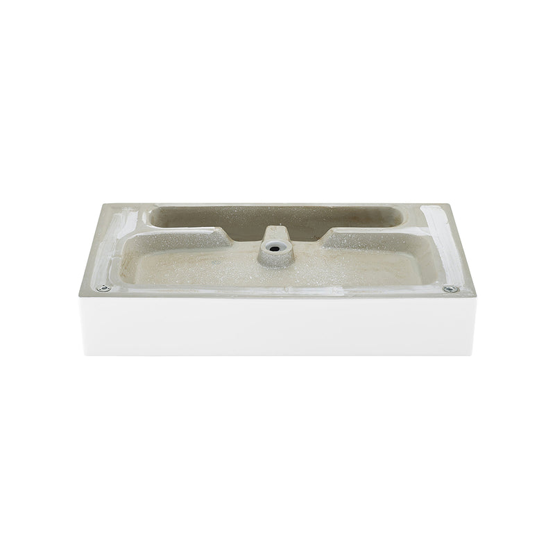 Swiss Madison Claire 30" Console Sink White Basin Black Legs with 8" Widespread Holes - SM-CS772-3