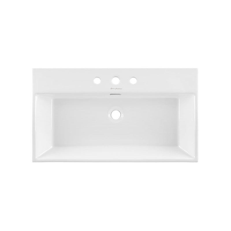 Swiss Madison Claire 30" Console Sink White Basin Chrome Legs with 8" Widespread Holes - SM-CS712-3
