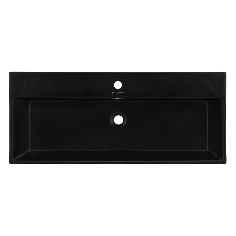 Swiss Madison Claire 40 Ceramic Console Sink Matte Black Basin Black Legs - SM-CS784
