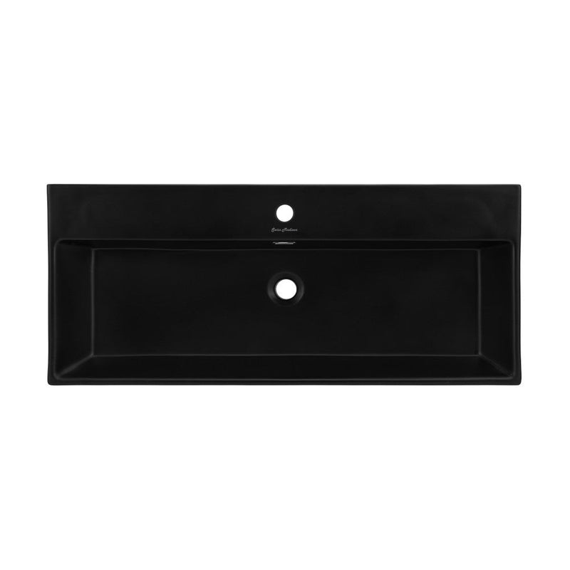 Swiss Madison Claire 40" Rectangle Wall-Mount Bathroom Sink in Matte Black - SM-WS335MB