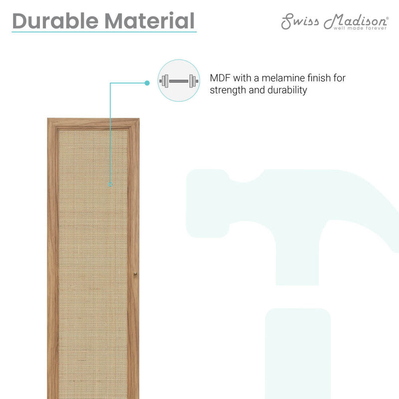 Swiss Madison Classe 15" W x 60" H x 15" D Linen Cabinet in Oak - SM-BC101