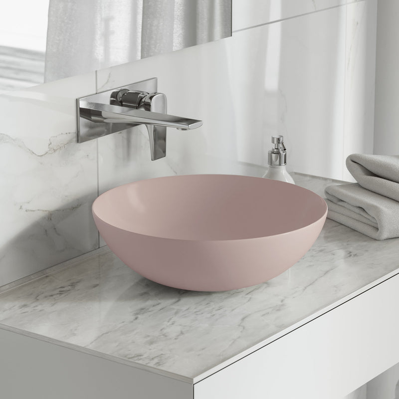 Swiss Madison Classe 16 Color Ceramic Sink in Matte Pink - SM-VS244