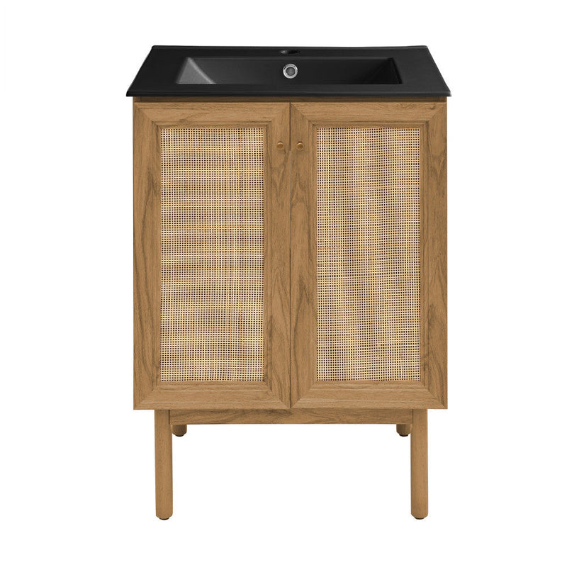 Swiss Madison Classe 24 in. Oak Bathroom Vanity With Black Ceramic Sink Top - SM-BV662MB
