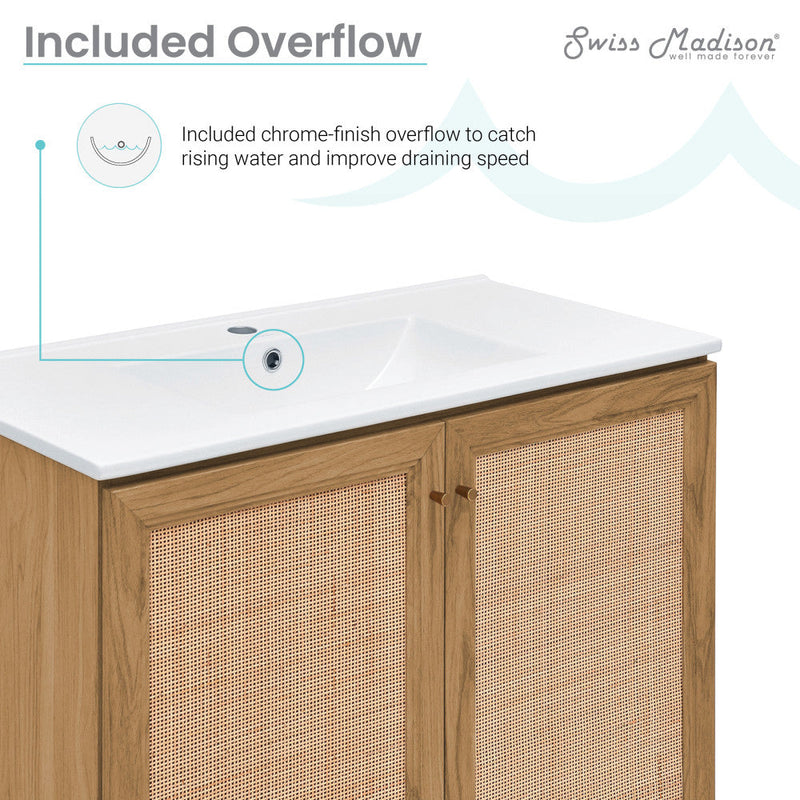 Swiss Madison Classe 36" Bathroom Vanity in Oak - SM-BV663