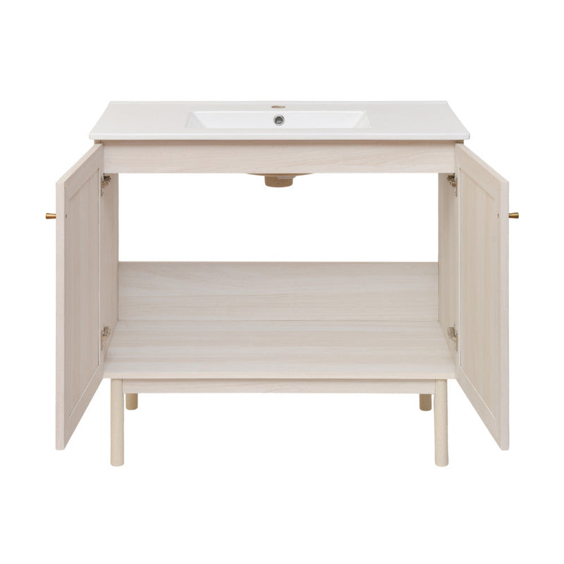 Swiss Madison Classe 36" Bathroom Vanity in White Oak - SM-BV663W
