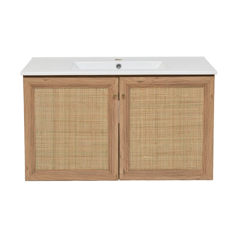 Swiss Madison Classe 36" Wall-Mounted Bathroom Vanity in Oak - SM-BV667