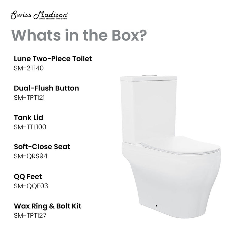 Swiss Madison Lune Two-Piece Elongated Toilet Dual-Flush 1.1/1.6 gpf - SM-2T140