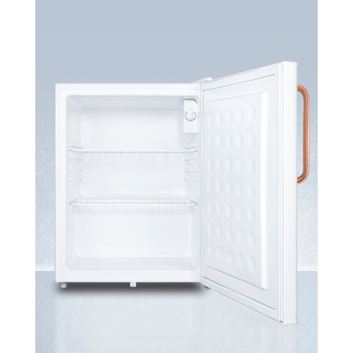 Summit Compact All-Refrigerator with Antimicrobial Pure Copper Handle FF28LWHTBC