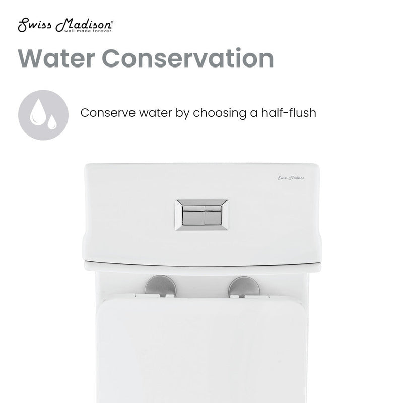 Swiss Madison Concorde One-Piece Square Toilet Dual-Flush 1.1/1.6 gpf - SM-1T106