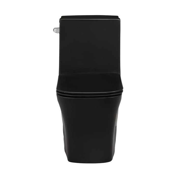 Swiss Madison Concorde One-Piece Square Left Side Flush Handle Toilet 1.28 gpf in Matte Black - SM-1T107MB