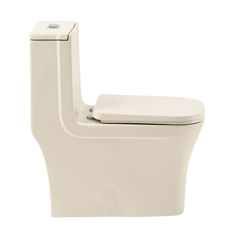 Swiss Madison Concorde One Piece Square Toilet Dual Flush 1.1/1.6 gpf in Bisque - SM-1T106BQ