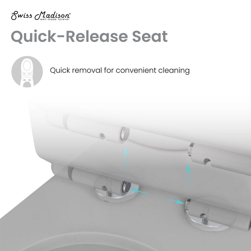 Swiss Madison Concorde One Piece Square Toilet Dual Flush in Matte Grey 1.1/1.6 gpf - SM-1T106MG