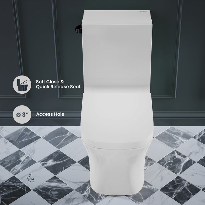 Swiss Madison Concorde One-Piece Square Toilet Side Flush, Black Hardware 1.28 gpf - SM-1T107HB