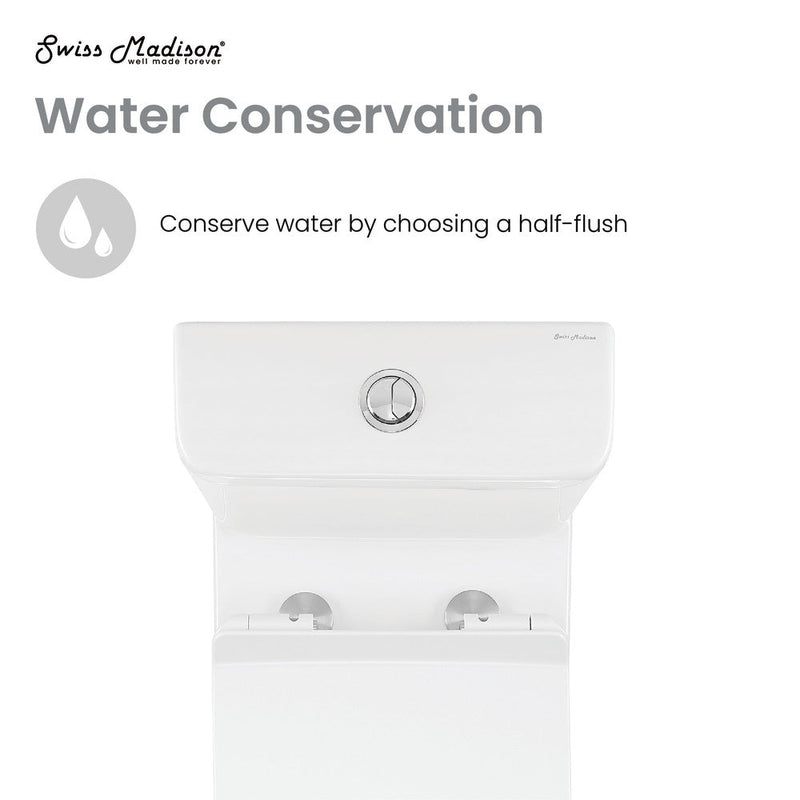 Swiss Madison Calice Two-Piece Elongated Rear Outlet Toilet Dual-Flush 1.1/1.6 gpf - SM-2T120