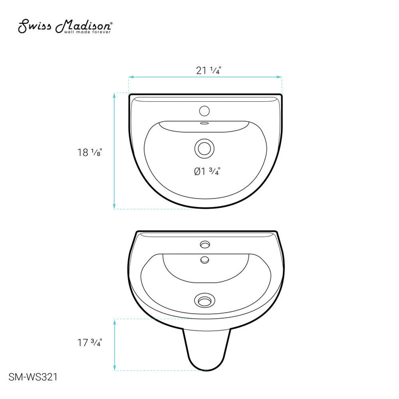 Swiss Madison Cache Wall Mount Sink - SM-WS321