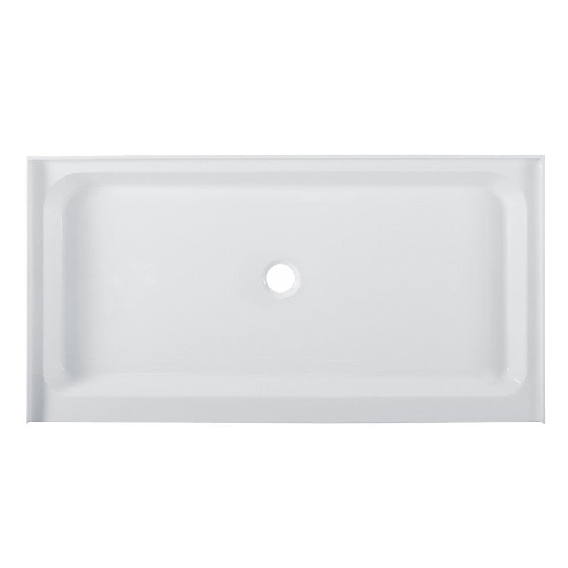 Swiss Madison Voltaire 60" x 32" Acrylic White, Single-Threshold, Center Drain, Shower Base - SM-SB524