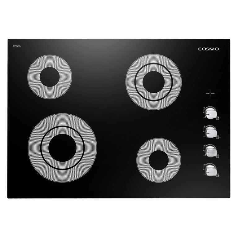 Cosmo 30" Drop-In Electric Ceramic Glass Cooktop with 4 Burners and Control Knobs COS-304ECC
