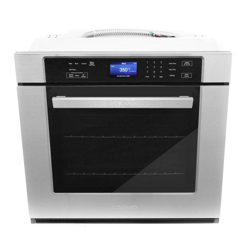 Cosmo 30" Stainless Steel Single Electric Wall Oven with Turbo True European Convection COS-30ESWC