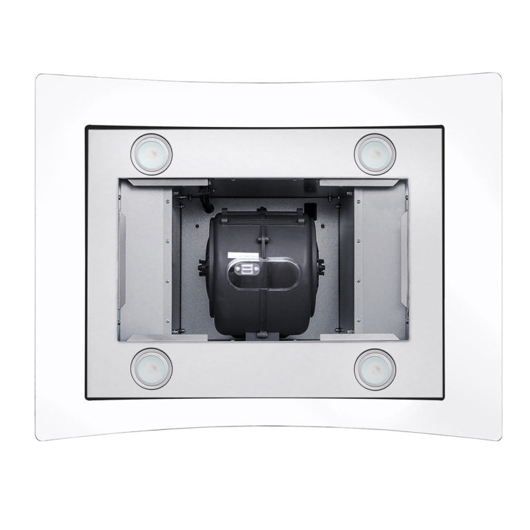 Cosmo 30" Stainless Steel Island Range Hood with Glass Canopy and Dishwasher Safe Permanent Filters COS-668ICS750