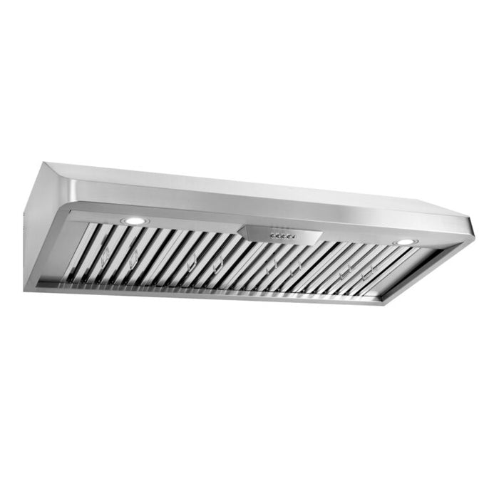 Cosmo 48" Stainless Steel Under Cabinet Range Hood with Push Button Controls and Dishwasher Safe Permanent Filters COS-QB48