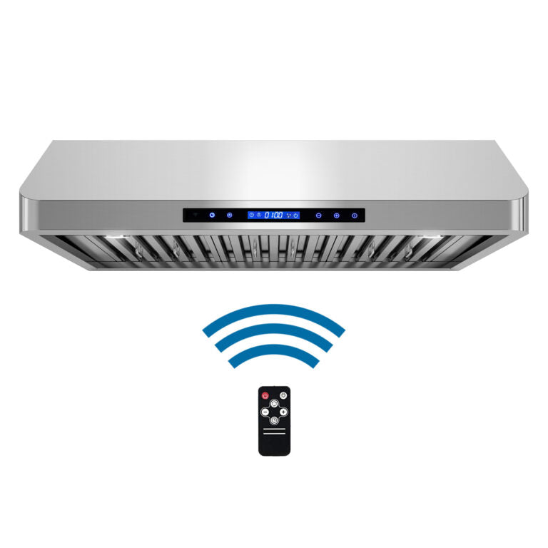 Cosmo 36" Stainless Steel Under Cabinet Range Hood with Digital Touch Controls, Dishwasher Safe Permanent Filters and Remote Control COS-QS90