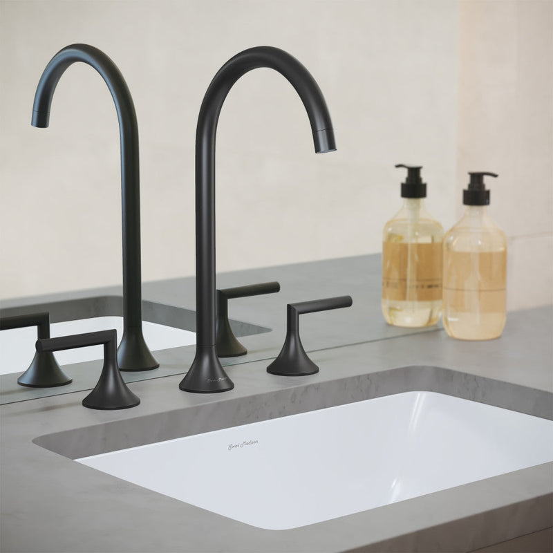 Swiss Madison Daxton 8 in. Widespread Bathroom Faucet in Matte Black - SM-BF100MB